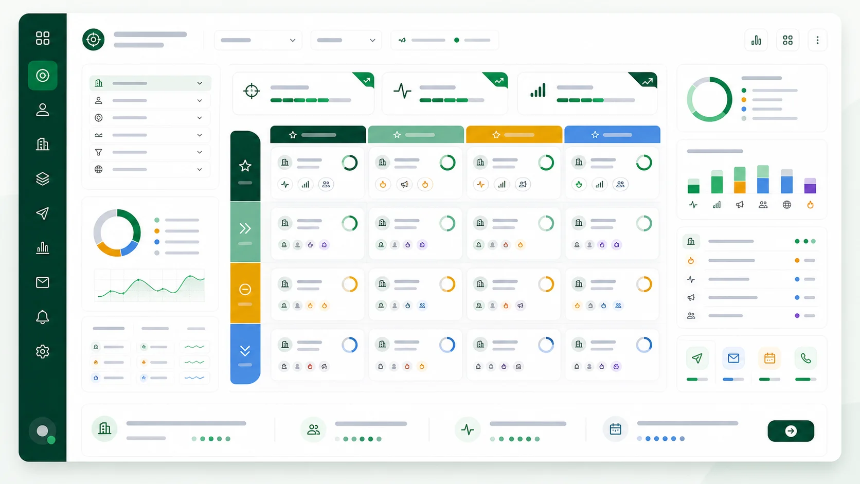 Mockup de matriz de prioridad comercial con scoring de cuentas B2B