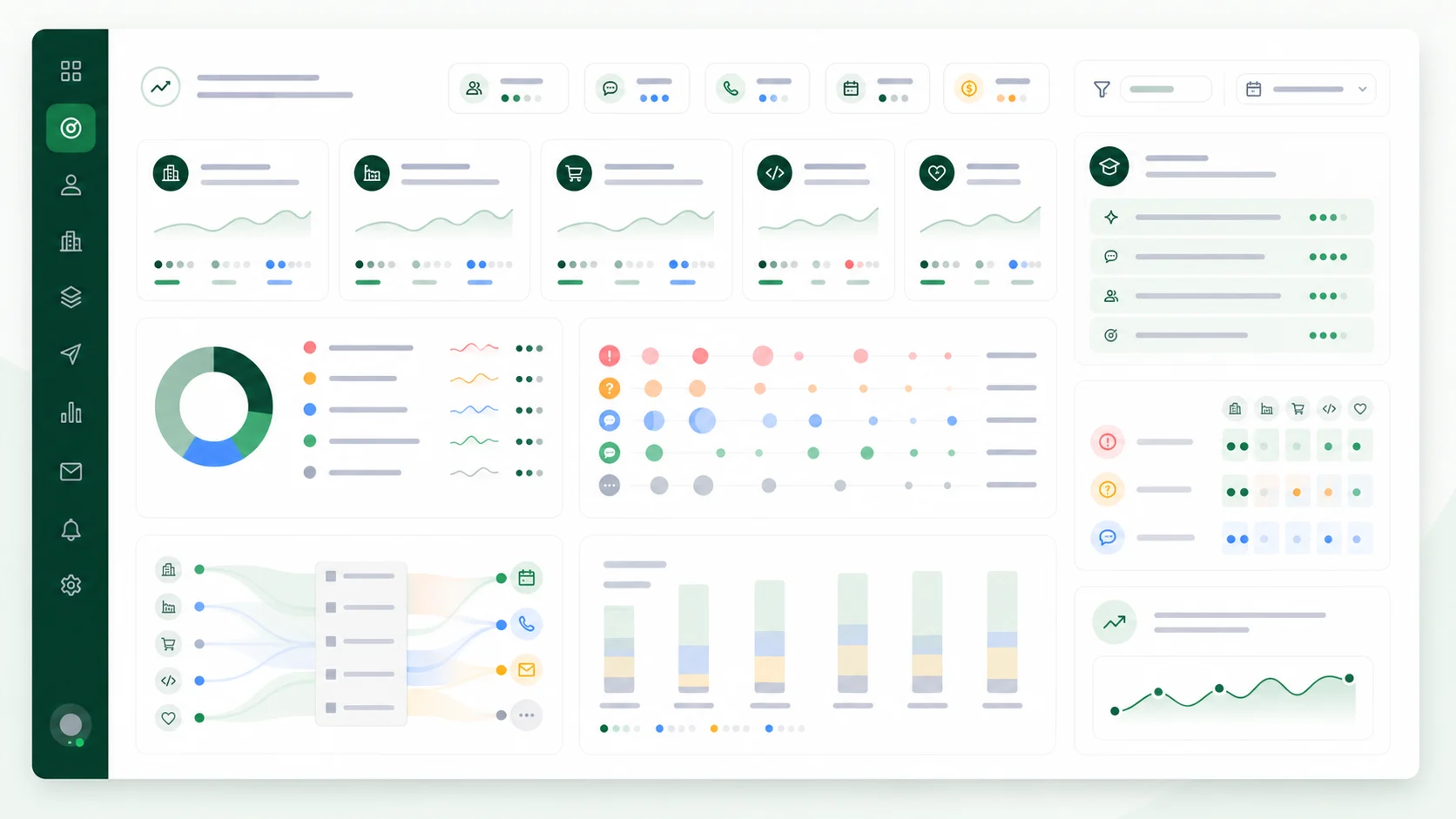 Mockup de feedback comercial por segmento con respuestas objeciones y reuniones