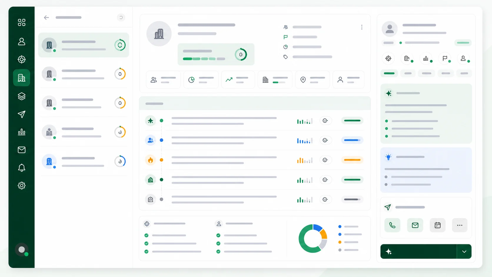 Mockup de motivo de contacto y contexto comercial para SDR