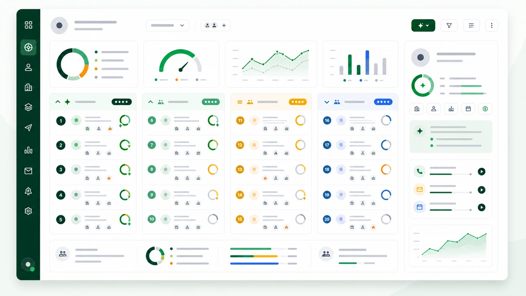 Mockup de ranking SDR de leads por fit probabilidad y siguiente acción