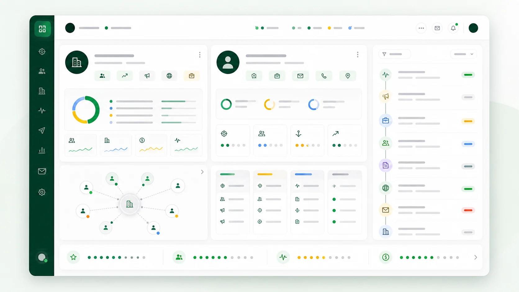 Mockup de ficha comercial con contexto de empresa persona y señales B2B
